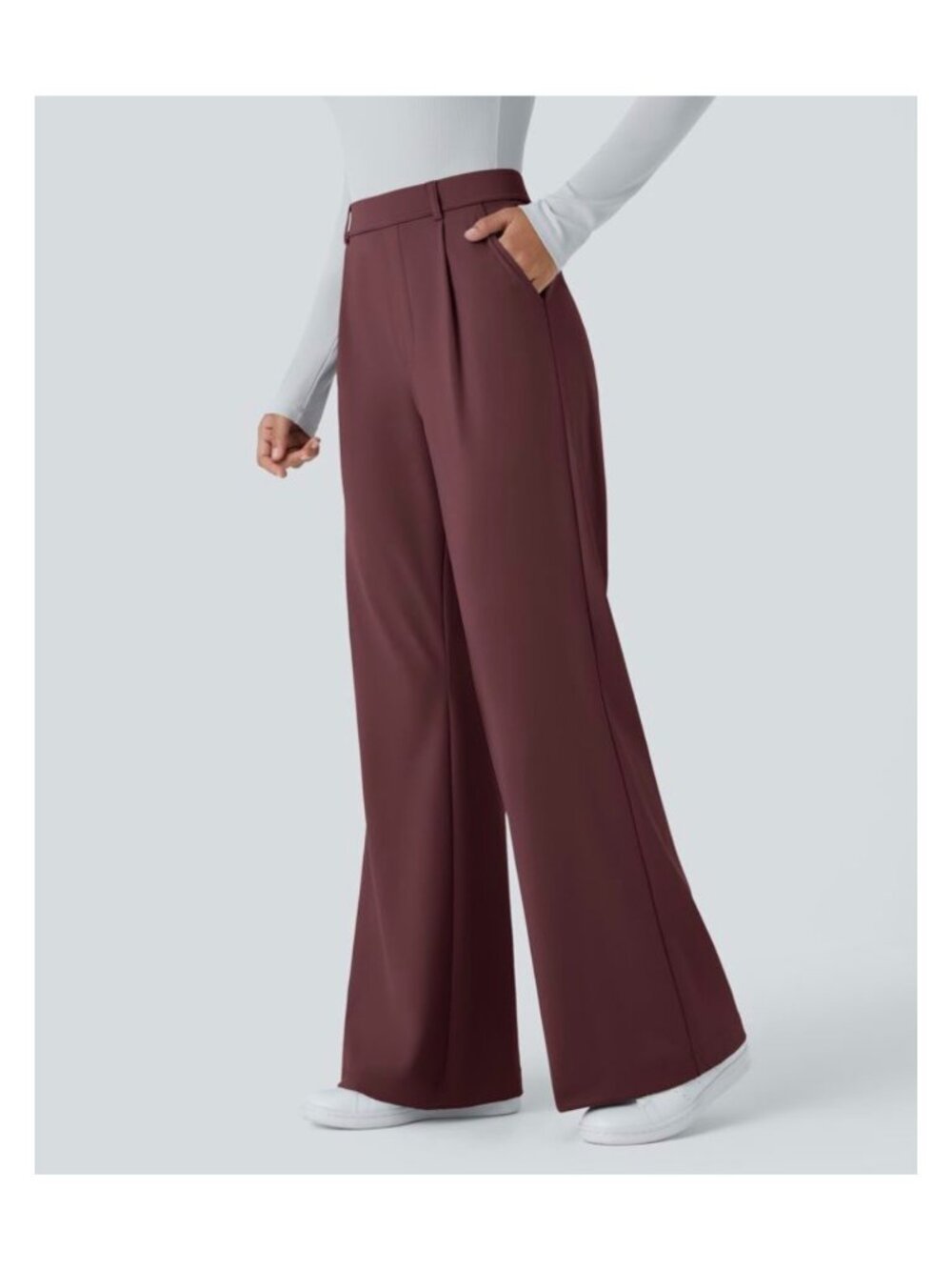 Halara Small Flex™ DayStretch High Waisted Work Flare Pants - Red Mahogany Small